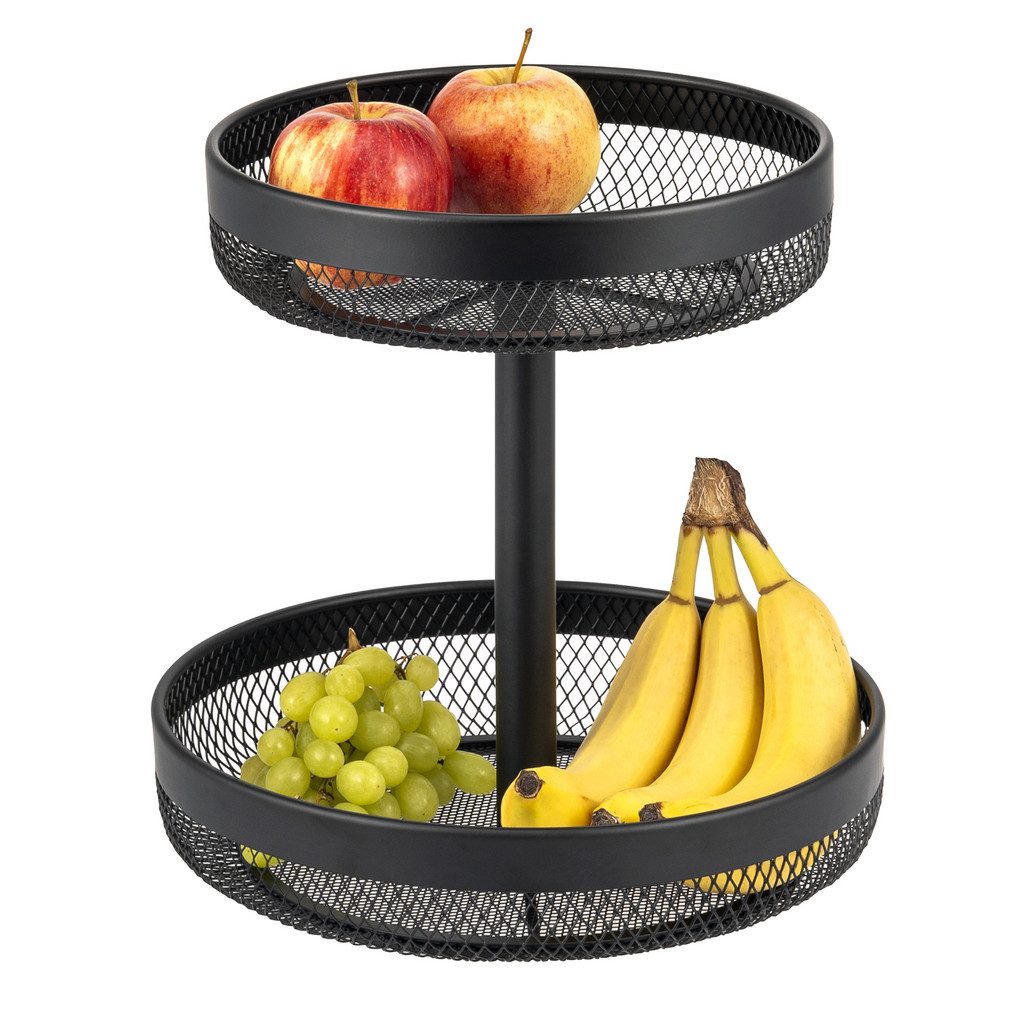 ELUNO 2-stöckige Obstetagere schwarz